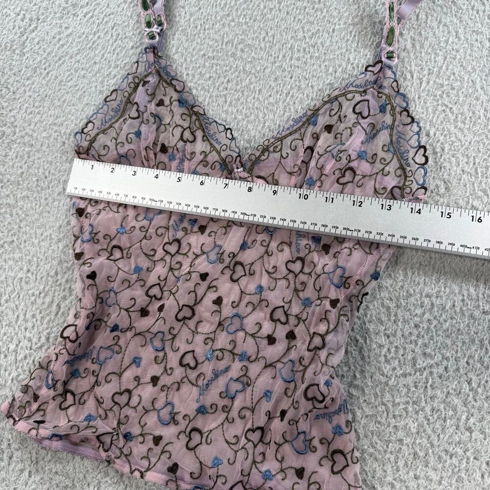 Rare Moschino Lingerie purple embroidered mesh heart cami slip tank top ๐ - Picture 8 of 8